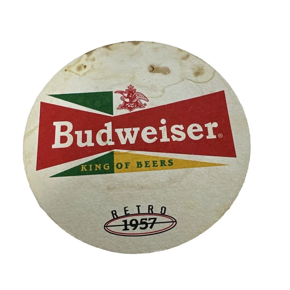 Budweiser Retro 1955 1957‎ Beer Coasters Lot King of Beers Collectible